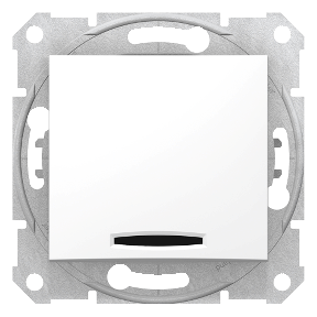 Sedna - 1Pole Push Button - 10Ax Locator Light, Frameless White-8690495033564