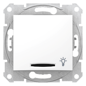 Sedna - 1Pole Push Button - 10Ax Locator Light, Light Symbol, Borderless White-8690495033762