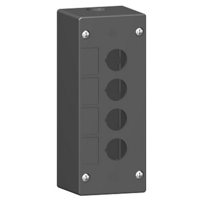 Empty Control Station for Heavy Ambient Conditions - Black Plastic - 4 Cuts Ø22Mm-3389119019354