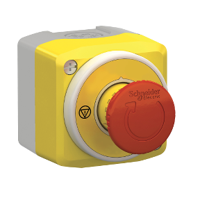 Harmony Xald, Xalk, Control Station, Plastic, Yellow Cover, 1 Emergency Stop Button Ø40, Turn To Release, Light Ring White/Red Fixed, 1Na 2Nk, 24V Ac/Dc-3606489745721