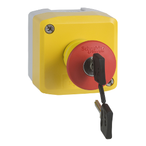 Sarı İstasyon - 1 Kırmızı Mantar Başlık Basmalı Düğm Ø40 Anahtarla Bırakılan 2Nk-3389110113747