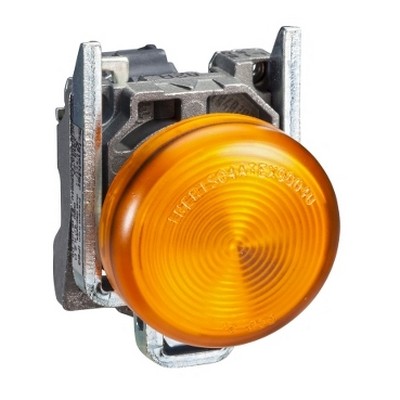 24V entegre LED'li turuncu sinyal lambası Ø22 düz lens-3389110891942