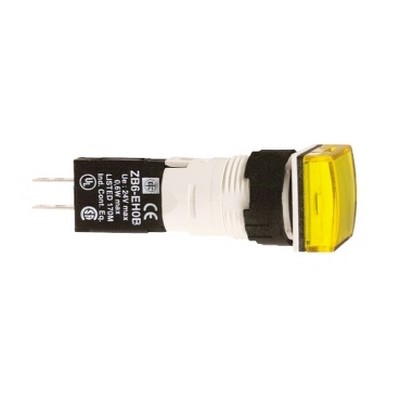 12...24V square yellow signal lamp with integrated LED Ø16-3389110764536