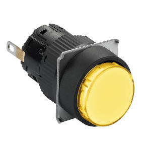 Round Pilot Light Ø 16 - Ip 65 - Yellow - Integrated Led - 24 V - Connector-3389110624755