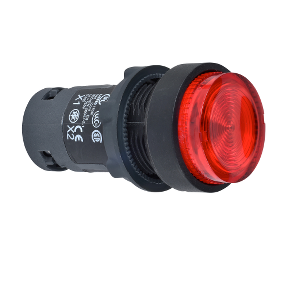 Red Illuminated Button Ø 22 - Spring Return - 230 V - 1 Nk-3389110197563