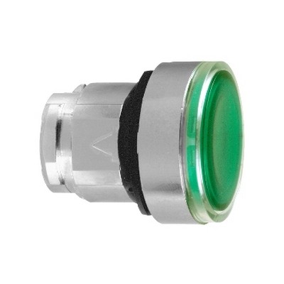 Entegre LED için yeşil ışıklı yaylı buton başlığı Ø22 itme-itme-3389110122633