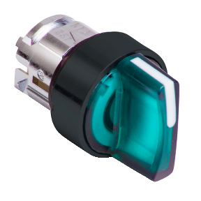 Green Illuminated Latch Button Head Ø22 3-Position Fixed-3389110840926