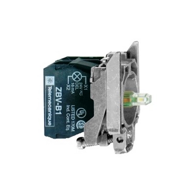 Green light block with 24V body/fixing collar with integrated LED 2NA-3389110893144