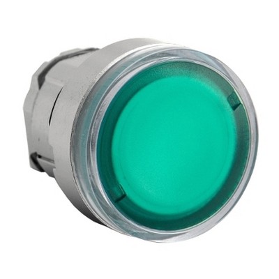 BA9s green flush illuminated pushbutton head Ø22 spring return-3389110889703