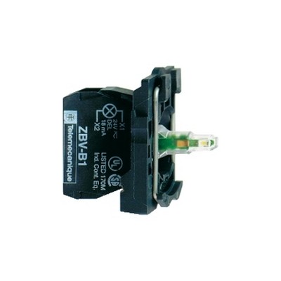 Body/Fixing Collar 24...120V Green Light Block with Integrated LED-3389110070378