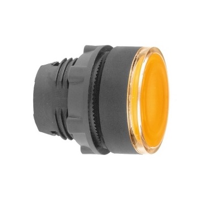 Orange flush illuminated pushbutton head with integrated LED Ø22-3389110909982