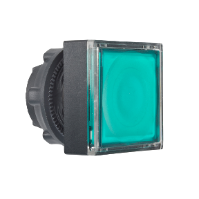 Green Square Recessed Illuminated Push Button Head For Integrated Led Ø22 Spring Return-3389110934830