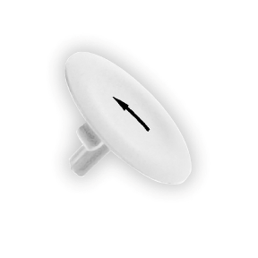 Dairesel Basmalı Düğme Ø22 İçin Beyaz Başlık Ok İşaretli-3389110091236