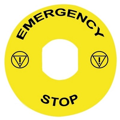 Marked Text for Emergency Stop Ø60 - Emergency Stop/Logo Iso13850-3389119020510